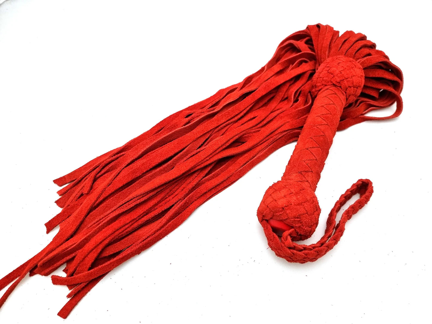Red Suede 70 Tail Leather Flogger