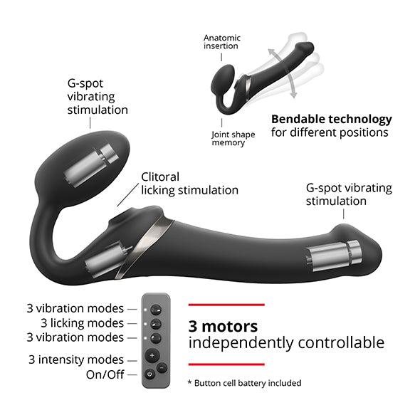 Strap-On-Me Multi Orgasm: Bendable Strapless Dildo with Vibrations and Remote Control