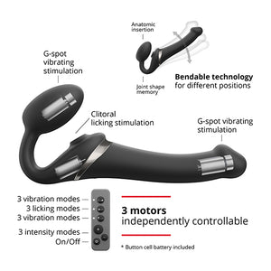 Strap-On-Me Multi Orgasm: Bendable Strapless Dildo with Vibrations and Remote Control