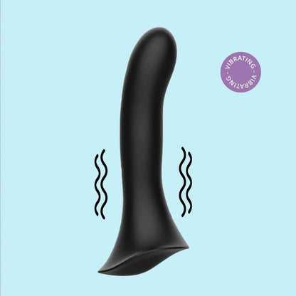 Fusion 2.0 WetForHer Silicone Harness Vibrating Dildo with Bumpy Base