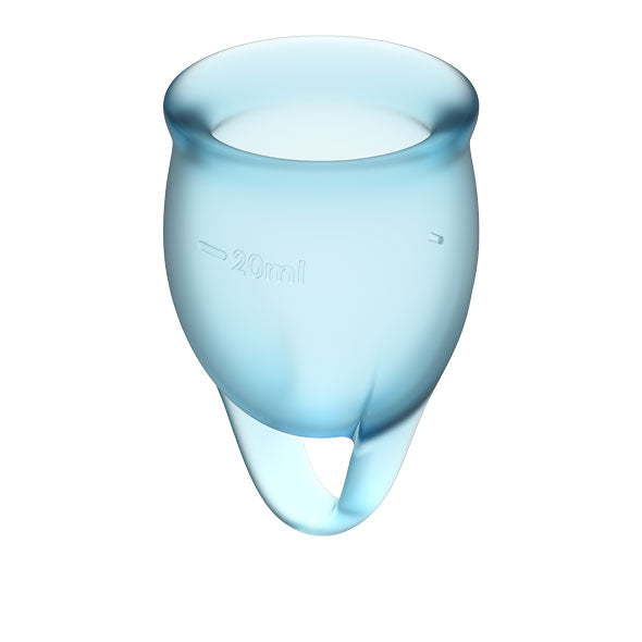 Feel Confident Menstrual Cup Set in Light Blue by Satisfyer