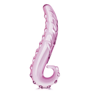 Pink Lick It Clear Glass Dildo