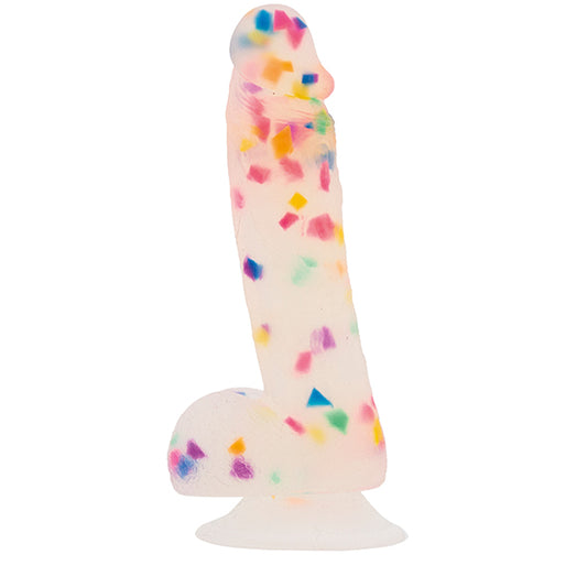 Rainbow Confetti Silicone Dildo - Party Marty by Addiction