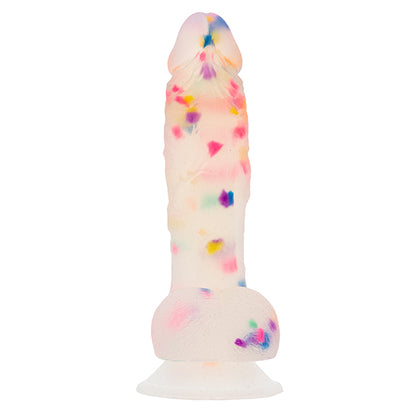 Rainbow Confetti Silicone Dildo - Party Marty by Addiction