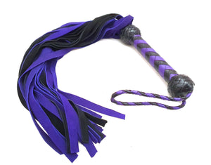 Purple and Black Thuddy Leather Flogger
