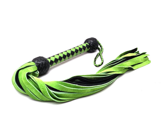 Neon Green Thuddy Leather Flogger